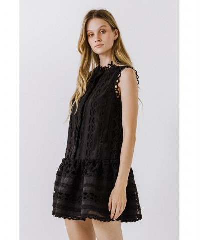 Women's Lace Mini Dress Black $34.10 Dresses