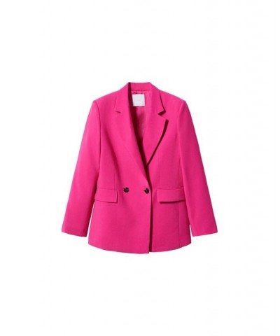 Women's Double-Breasted Suit Blazer Pink $46.80 Jackets