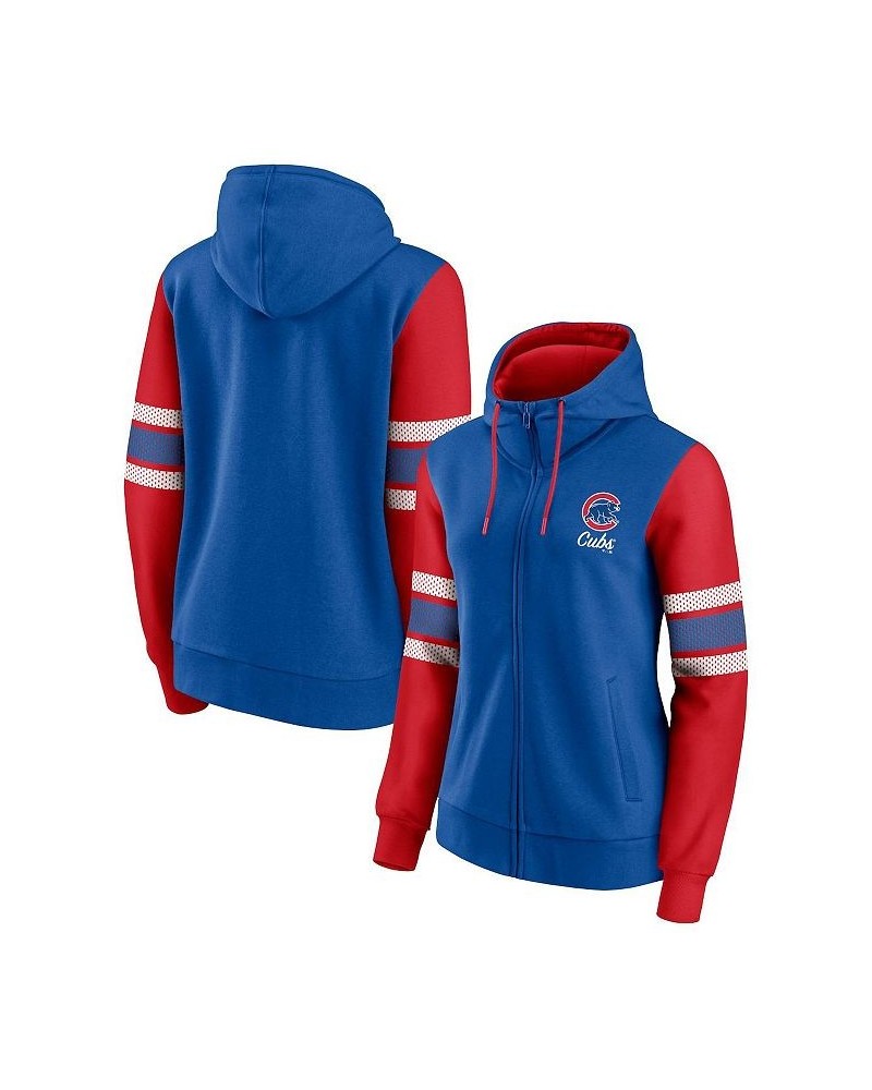 Women's Branded Royal Red Chicago Cubs Primary Script Full-Zip Hoodie Royal, Red $36.80 Sweatshirts