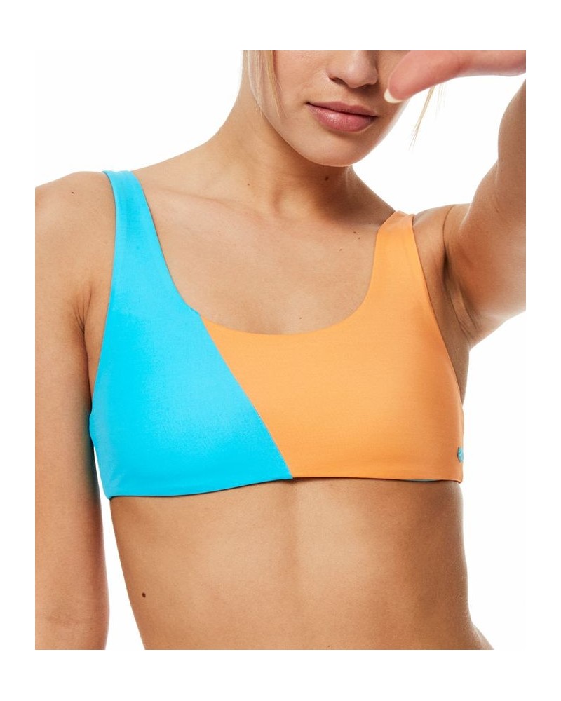 Juniors' Colorblocked Party Bralette Bikini Top & Cheeky Bikini Bottoms Bachelor Button $27.52 Swimsuits