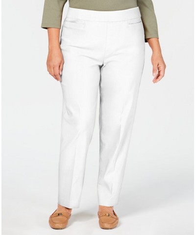 Plus Size Classic Allure Tummy Control Pull-On Average Length Pants White $29.14 Pants