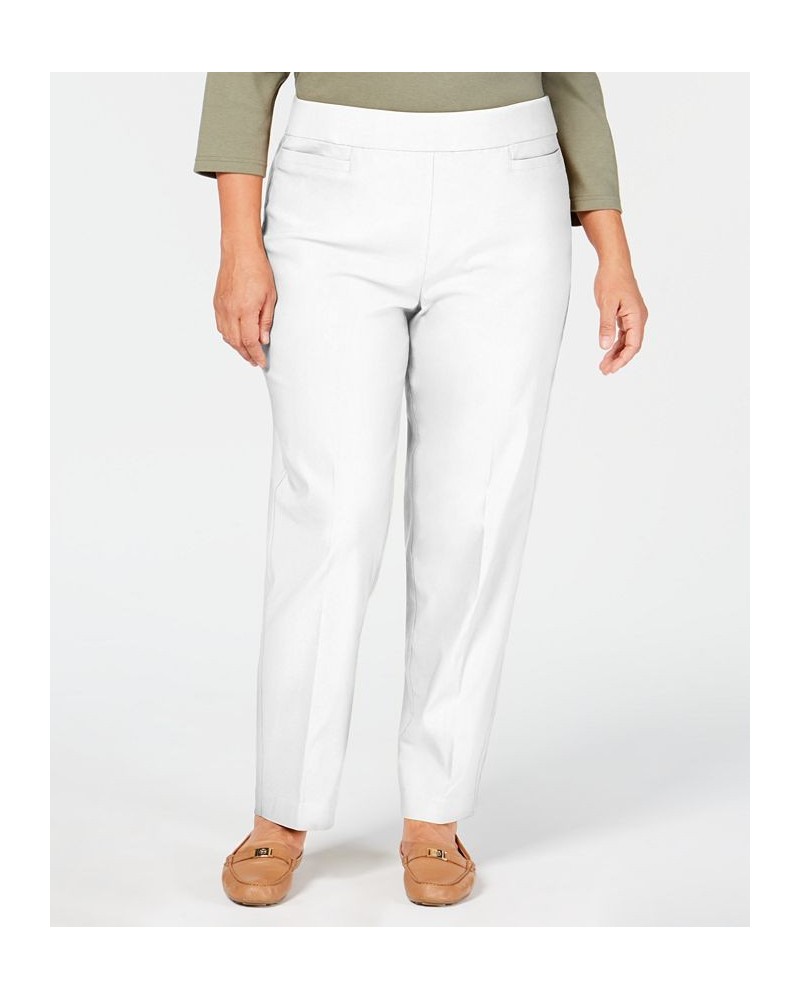 Plus Size Classic Allure Tummy Control Pull-On Average Length Pants White $29.14 Pants