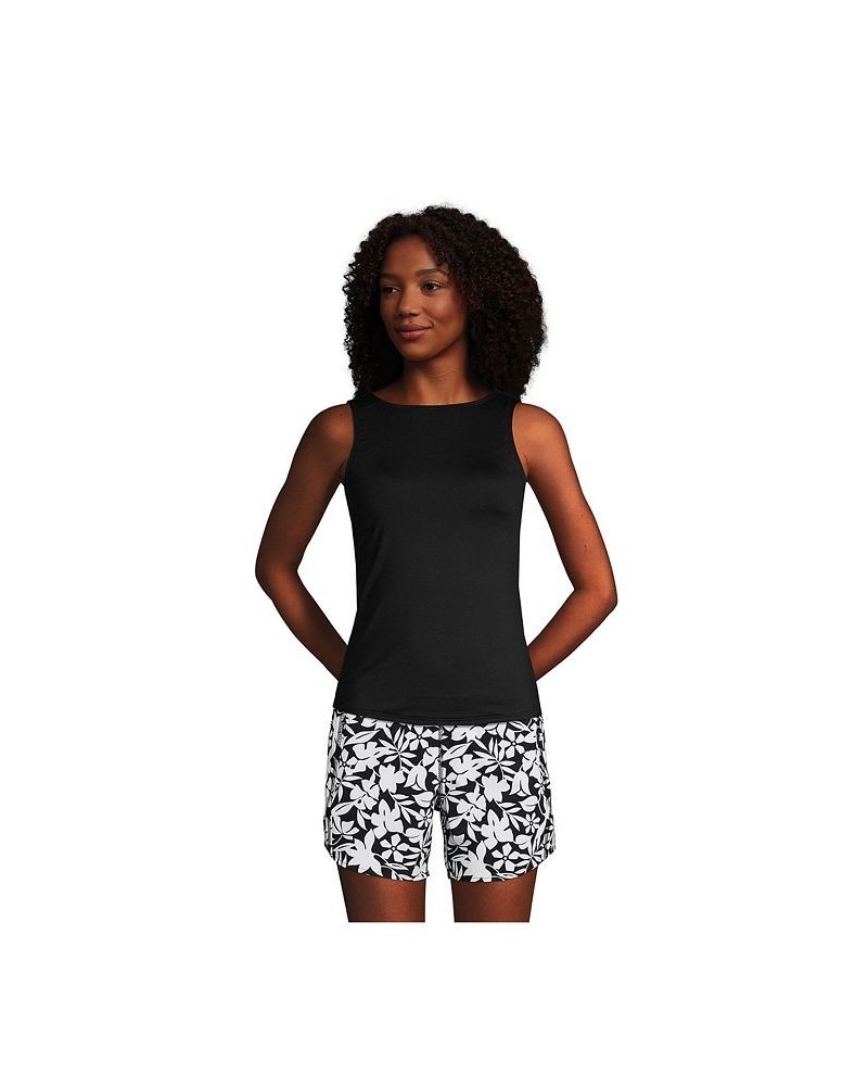 Women's High Neck UPF 50 Sun Protection Modest Shelf Bra Tankini Swimsuit Top Black $38.16 Swimsuits