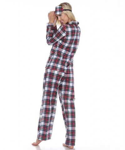 3-Piece Cozy Pajama Set Red/White Plaid $21.32 Sleepwear