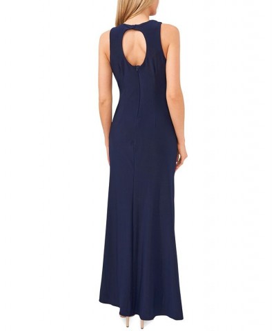 Embellished Front-Slit Gown Navy $62.55 Dresses