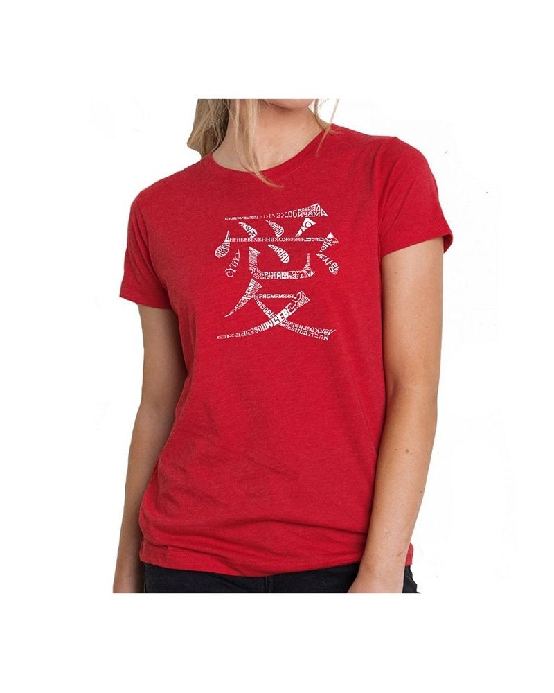 Women's Premium Word Art T-Shirt - The Word Love in 44 Languages Red $21.60 Tops