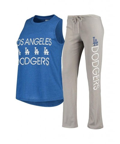 Women's Gray and Royal Los Angeles Dodgers Meter Muscle Tank Top and Pants Sleep Set Gray, Royal $30.55 Pajama