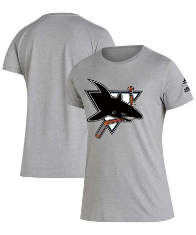 Women's Gray San Jose Sharks Reverse Retro Creator T-shirt Gray $23.39 Tops