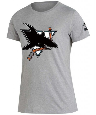 Women's Gray San Jose Sharks Reverse Retro Creator T-shirt Gray $23.39 Tops