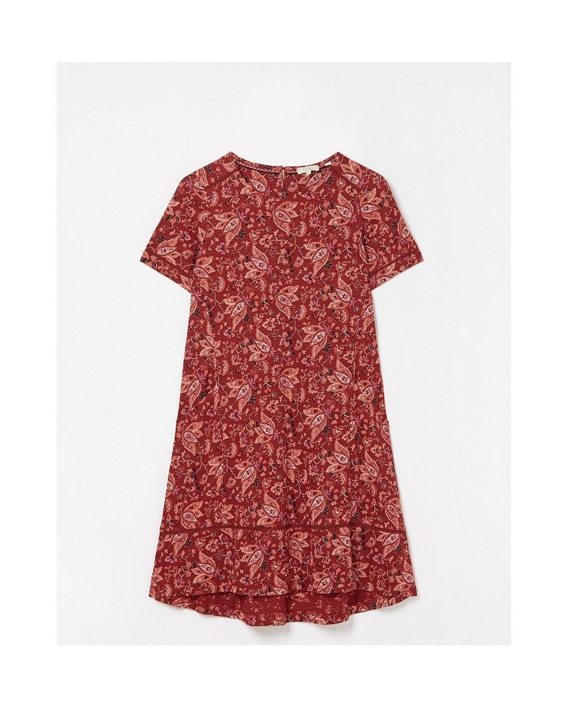 Simone Floral Jersey Dress - Women's Dark Red $35.09 Dresses