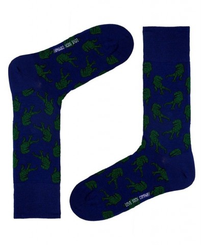 Women's T-Rex W-Cotton Novelty Crew Socks with Seamless Toe Design Pack of 1 Navy $14.75 Socks