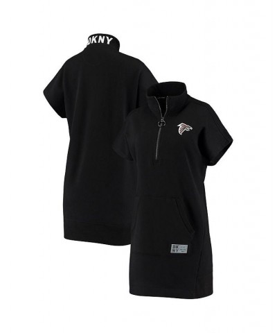 Women's Black Atlanta Falcons Naomi Quarter-Zip Sneaker Dress Black $46.55 Dresses