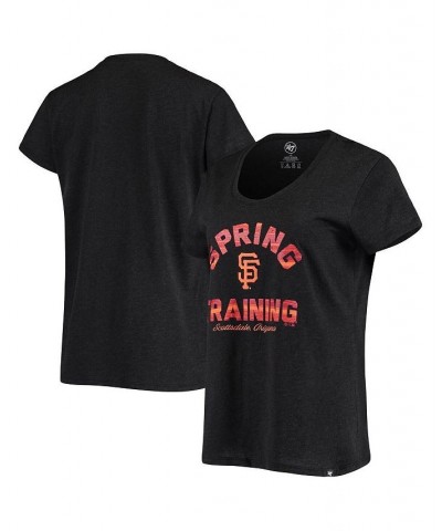 Women's Heathered Black San Francisco Giants Spring Training Arch Scoop Neck T-shirt Black $20.70 Tops