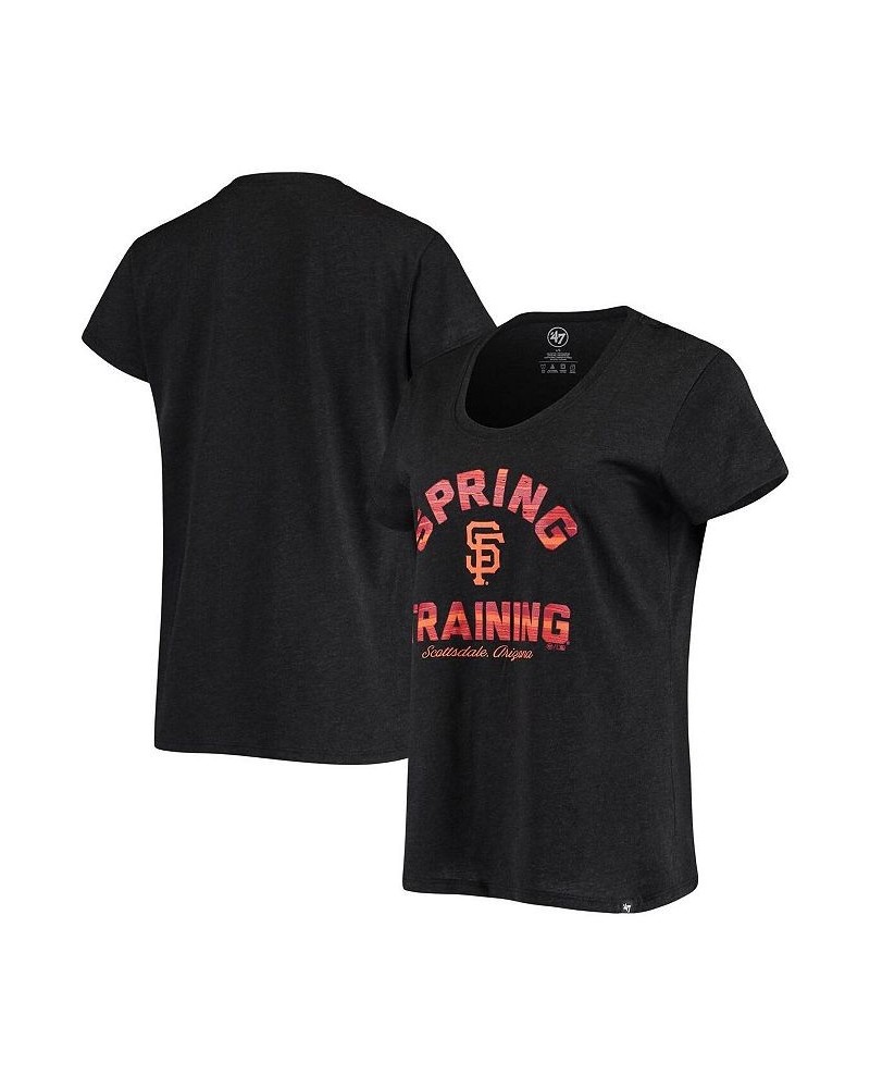 Women's Heathered Black San Francisco Giants Spring Training Arch Scoop Neck T-shirt Black $20.70 Tops