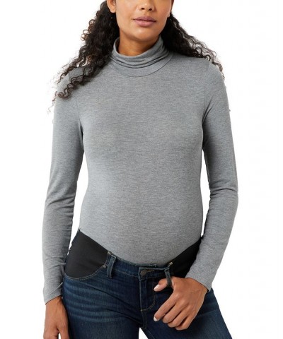 Maternity Turtleneck Knit Top Gray $26.24 Tops
