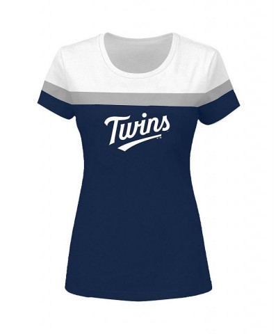 Women's White Navy Minnesota Twins Plus Size Colorblock T-shirt White, Navy $27.83 Tops