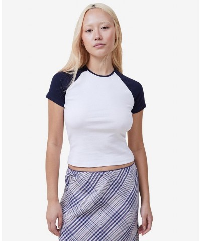 Women's Jesse Raglan Short Sleeve T-shirt Multi $18.19 Tops