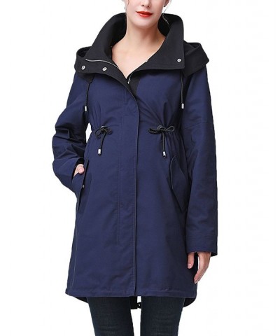 Women's Aino Water Repellent Hooded Parka Coat Blue $34.88 Coats
