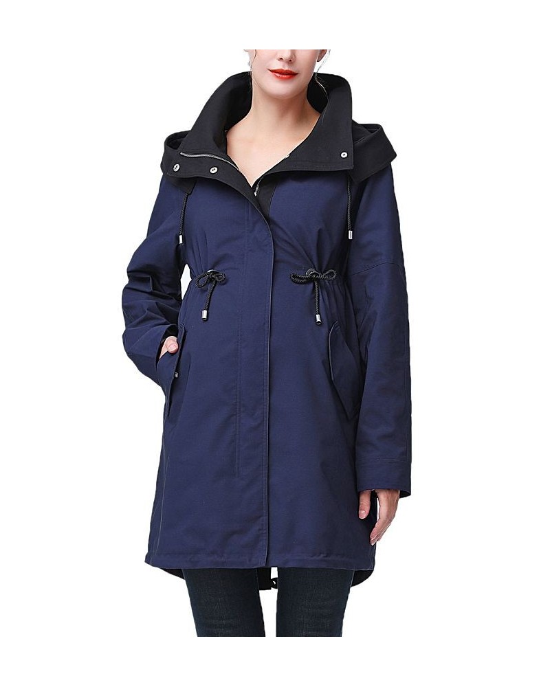 Women's Aino Water Repellent Hooded Parka Coat Blue $34.88 Coats