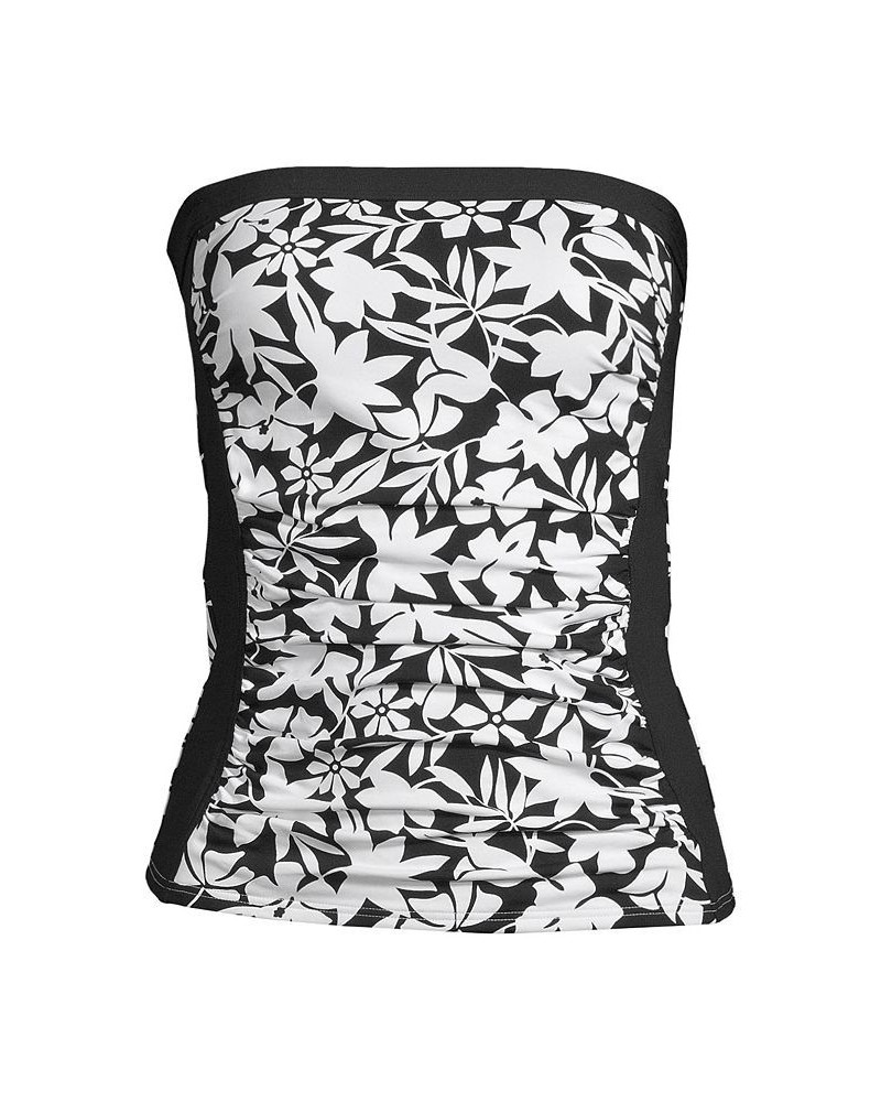 Women's Plus Size Bandeau Tankini Swimsuit Top with Removable Adjustable Straps Black havana floral $48.33 Swimsuits