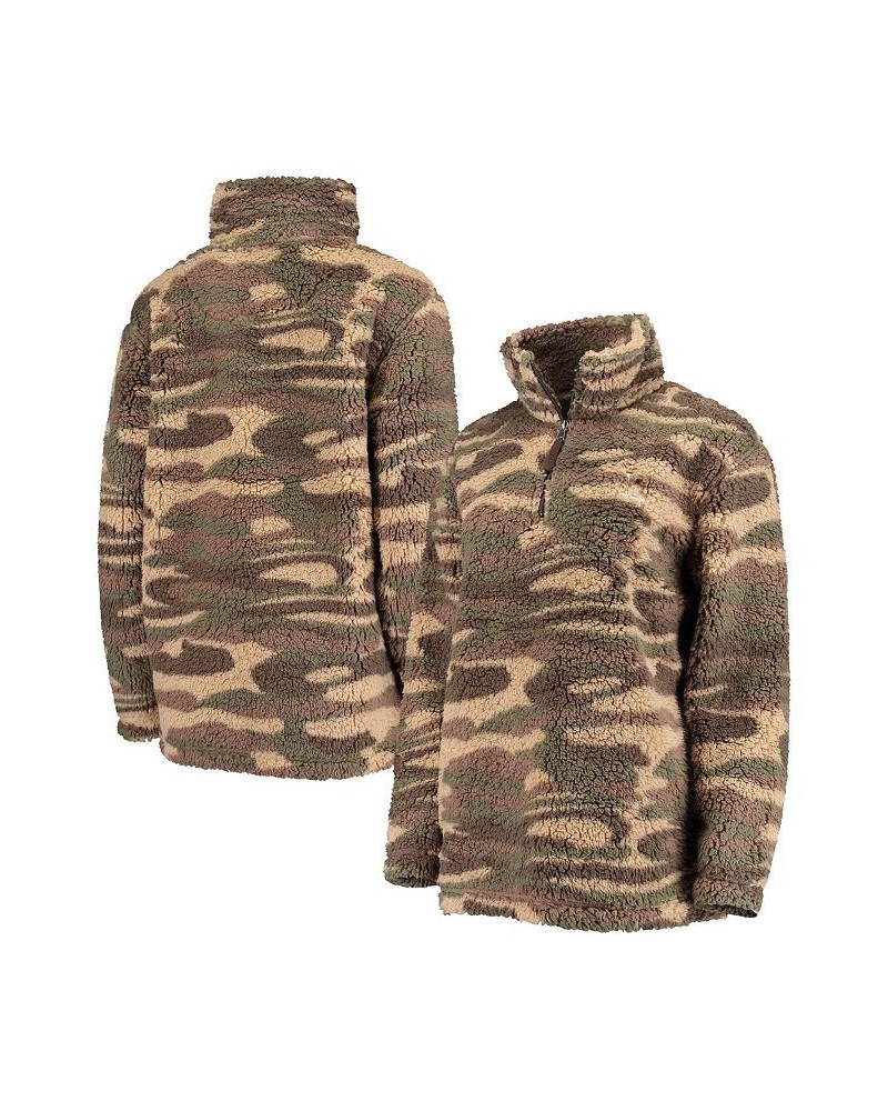 Women's Camo Los Angeles Dodgers Sherpa Quarter-Zip Jacket Camo $35.20 Jackets