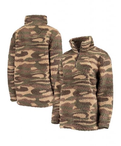 Women's Camo Los Angeles Dodgers Sherpa Quarter-Zip Jacket Camo $35.20 Jackets