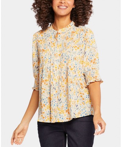 Women's Pleated Short Sleeved Blouse Sunnyside $46.53 Tops