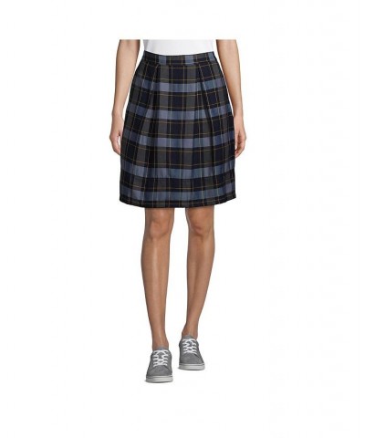 School Uniform Women's Plaid Pleated Skort Top of Knee Classic navy plaid $31.24 Skirts