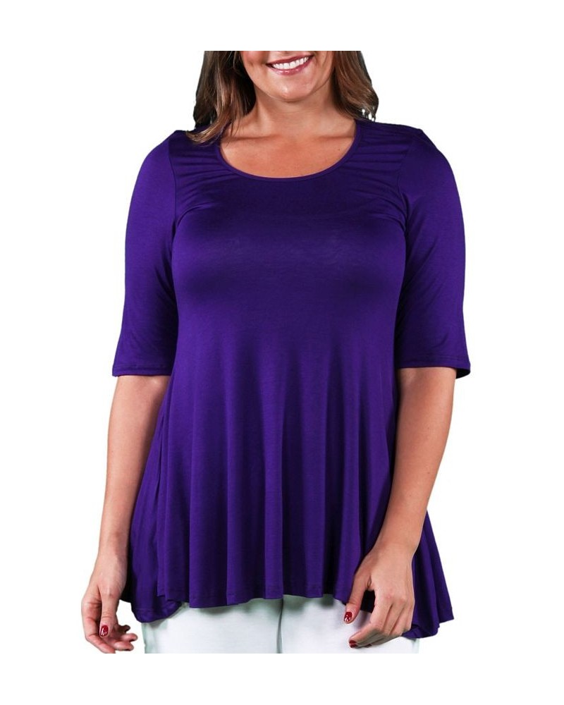 Women's Plus Size Tunic Top Purple $26.80 Tops