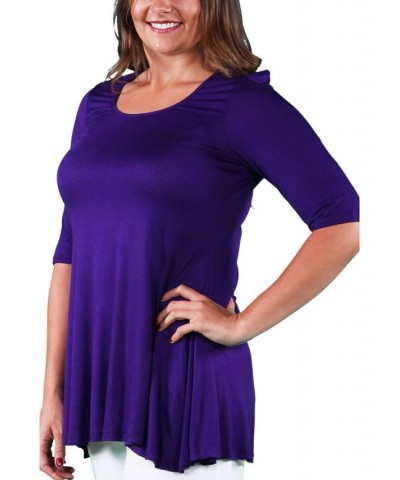 Women's Plus Size Tunic Top Purple $26.80 Tops