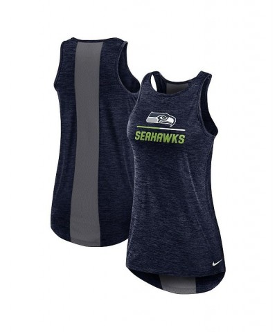 Women's College Navy Seattle Seahawks High Neck Performance Tank Top Navy $23.50 Tops