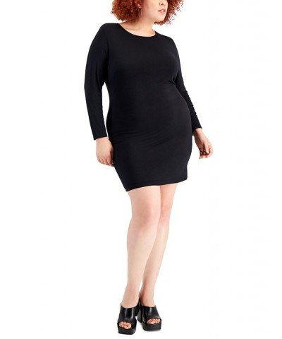 Trendy Plus Size Bodycon Dress Deep Black $15.47 Dresses