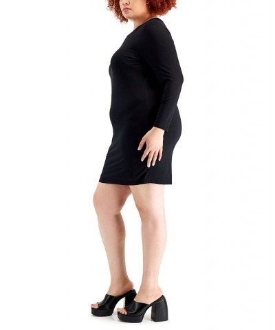 Trendy Plus Size Bodycon Dress Deep Black $15.47 Dresses