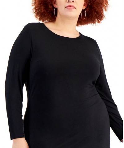 Trendy Plus Size Bodycon Dress Deep Black $15.47 Dresses