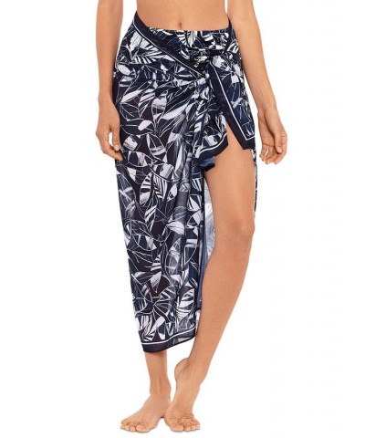 Shimmer Shadows Printed Scarf Pareo Cover-Up Shimmer Shadows Black/Midnight Blue $49.82 Swimsuits