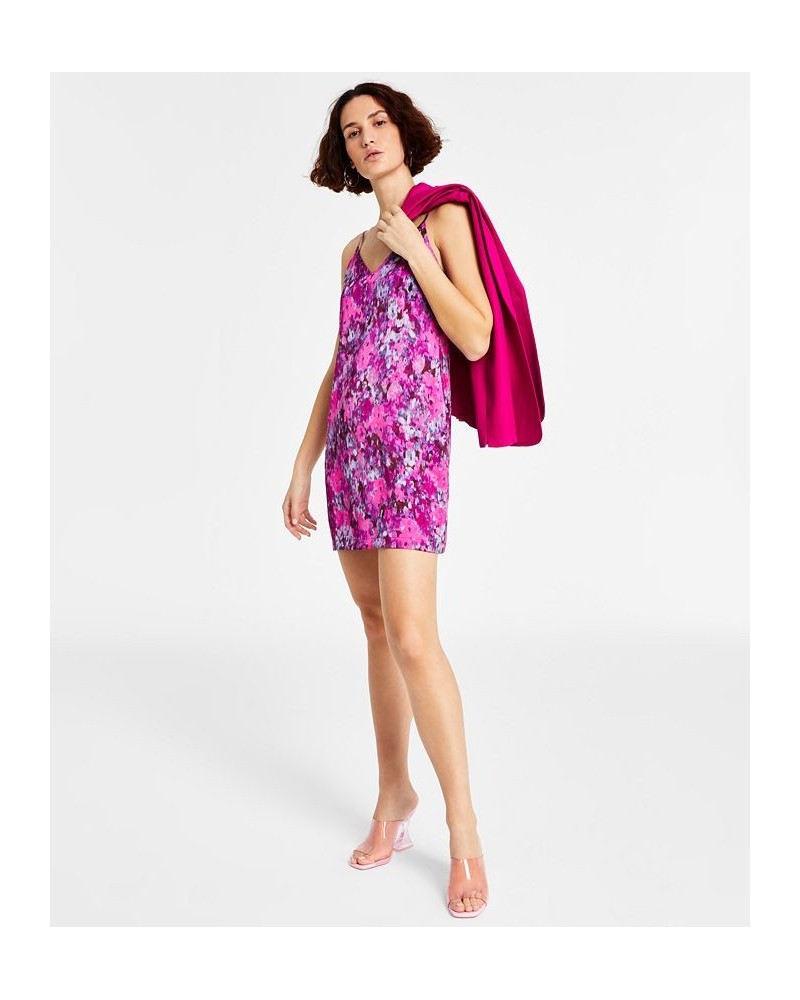 Women's Blurred Print Slip Dress Jazz Berry Multi $30.43 Dresses