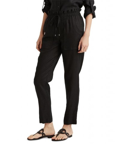 Petite Lightweight Linen Pants Black $44.55 Pants