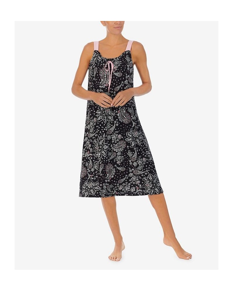 Women's Sleeveless Long Gown Black $30.34 Sleepwear
