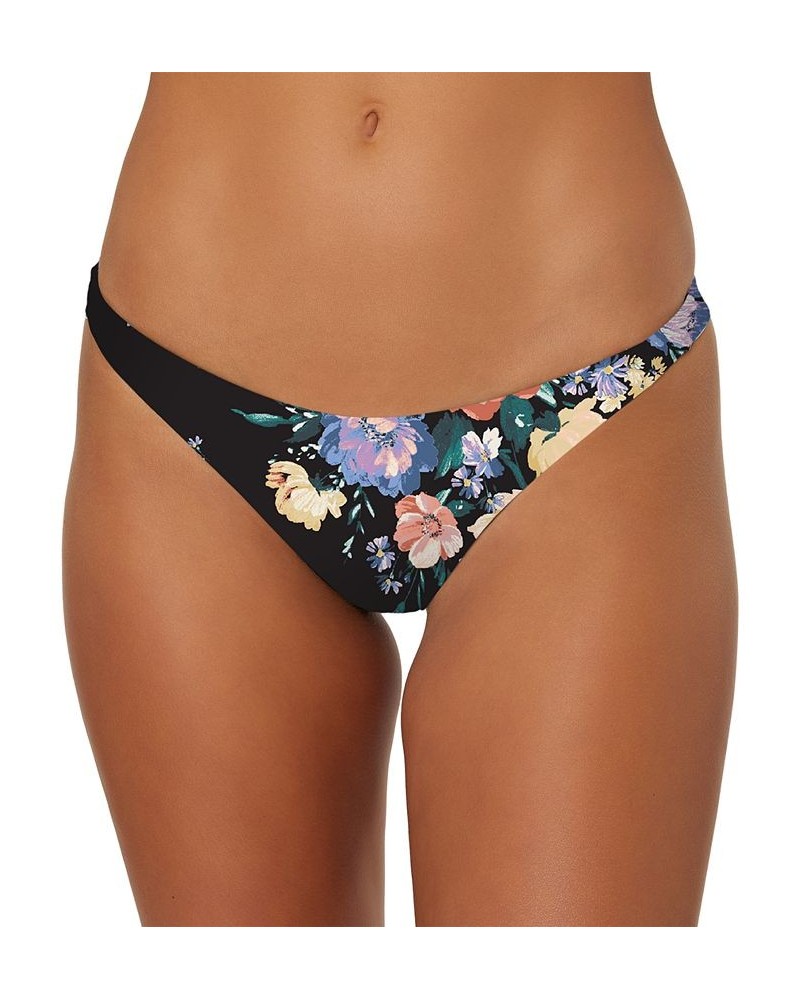 Juniors' Rosetta Hermosa Floral-Print Skimpy Bikini Bottoms Black $28.56 Swimsuits