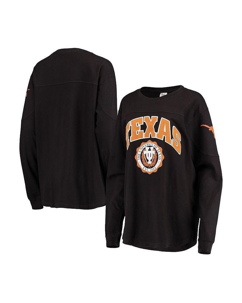 Women's Black Texas Longhorns Edith Long Sleeve T-shirt Black $35.99 Tops