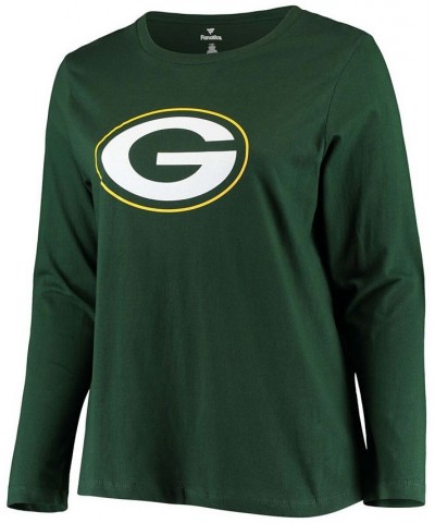 Women's Plus Size Green Green Bay Packers Primary Logo Long Sleeve T-shirt Green $20.70 Tops