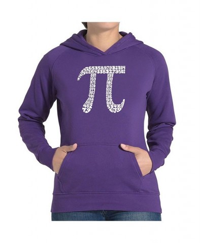 Women's Word Art Hooded Sweatshirt -The First 100 Digits Of Pi Purple $24.00 Sweatshirts