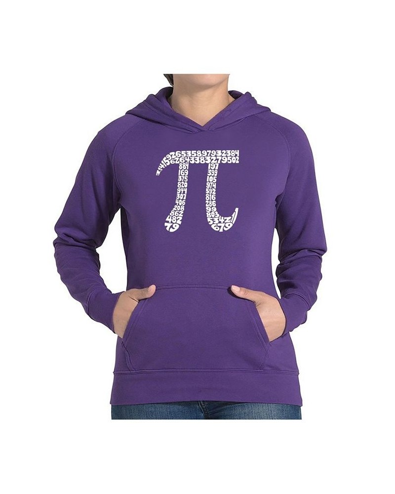 Women's Word Art Hooded Sweatshirt -The First 100 Digits Of Pi Purple $24.00 Sweatshirts
