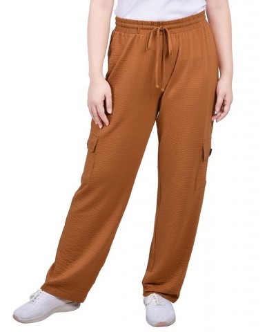 Petite Knit Gauze Pants Brown $15.36 Pants