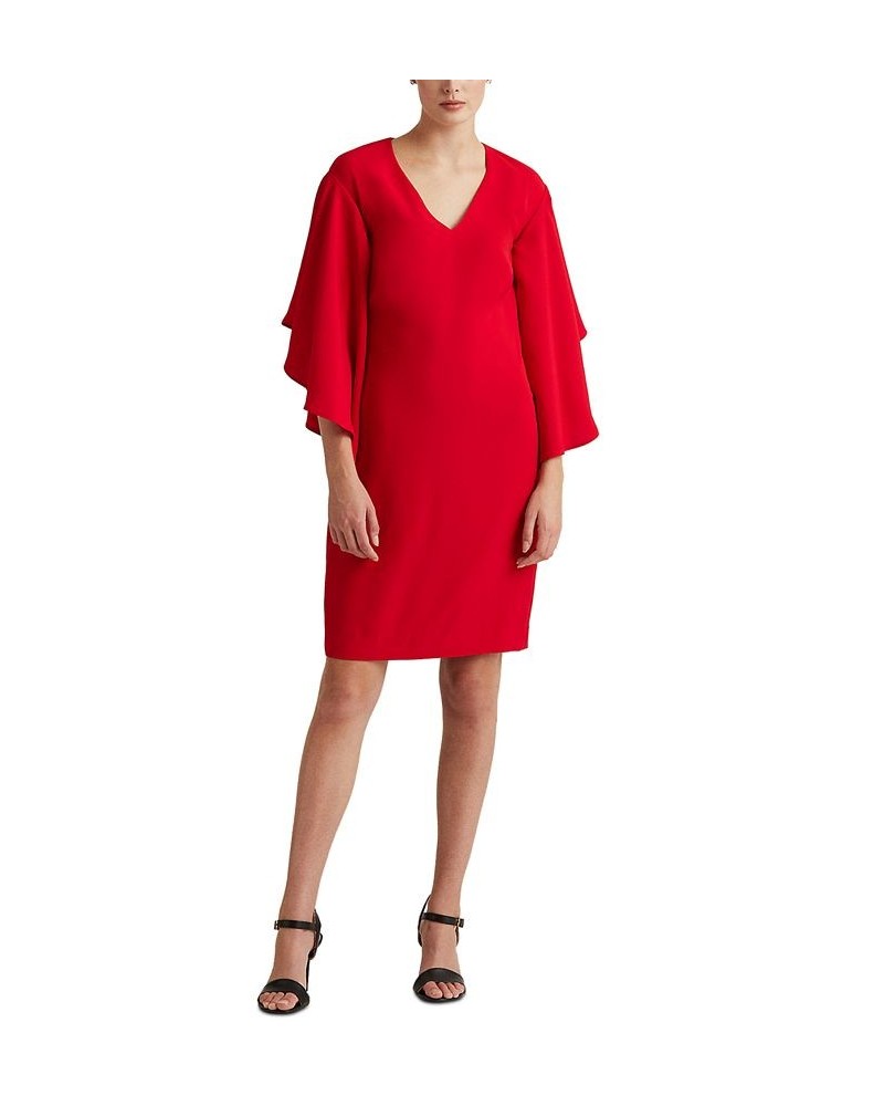 Ruffle-Sleeve Cocktail Dress Lipstick Red $32.46 Dresses