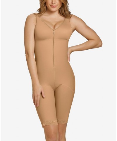 Full Body Slimming Zipper Bodysuit Contour Shaper Tan/Beige $51.60 Shapewear
