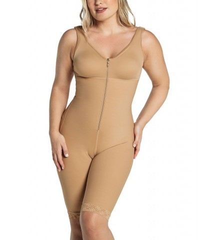 Full Body Slimming Zipper Bodysuit Contour Shaper Tan/Beige $51.60 Shapewear