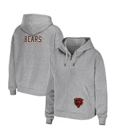 Women's Heather Gray Chicago Bears Plus Size Full-Zip Hoodie Gray $55.00 Sweatshirts