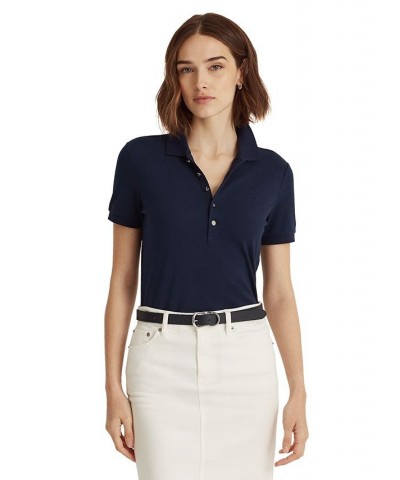 Petite Hint Of Stretch Polo Top French Navy $38.16 Tops