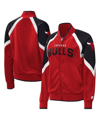 Women's Red Chicago Bulls Slam Dunk Raglan Full-Zip Track Jacket Red $46.20 Jackets